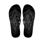 Black And White Virgo Sign Print Flip Flops