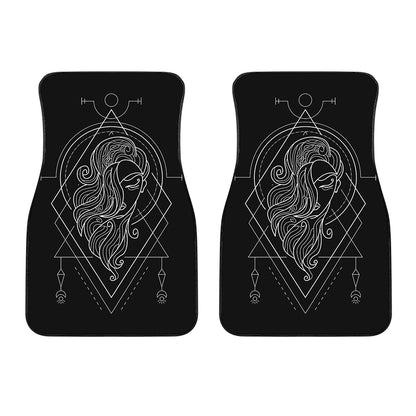 Black And White Virgo Sign Print Front Car Floor Mats