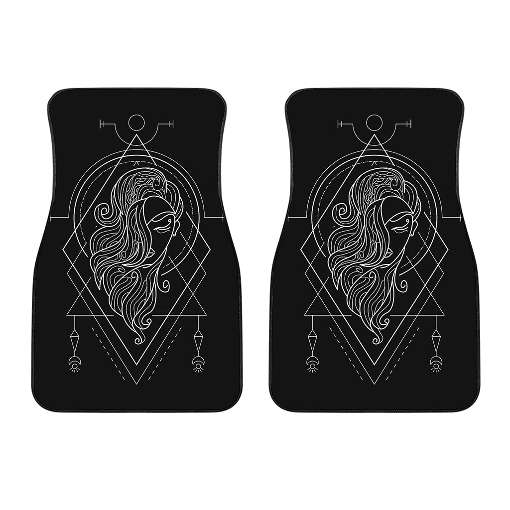 Black And White Virgo Sign Print Front Car Floor Mats