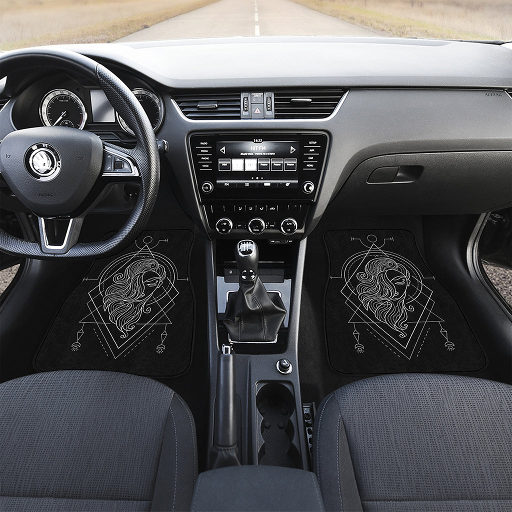 Black And White Virgo Sign Print Front Car Floor Mats