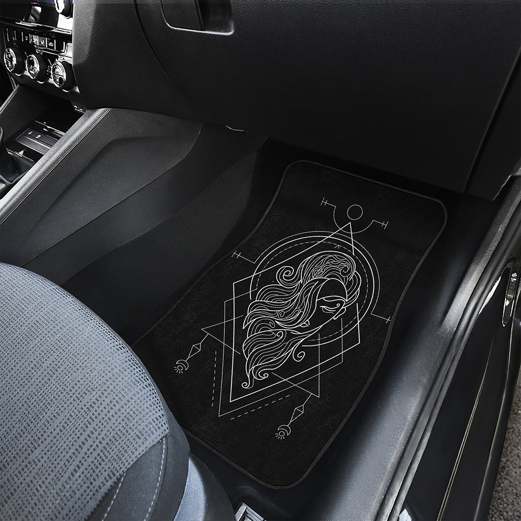 Black And White Virgo Sign Print Front Car Floor Mats
