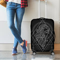Black And White Virgo Sign Print Luggage Cover