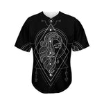 Black And White Virgo Sign Print Men's Baseball Jersey