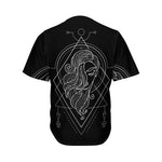 Black And White Virgo Sign Print Men's Baseball Jersey