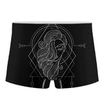 Black And White Virgo Sign Print Men's Boxer Briefs