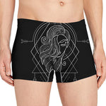 Black And White Virgo Sign Print Men's Boxer Briefs