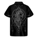 Black And White Virgo Sign Print Men's Short Sleeve Shirt