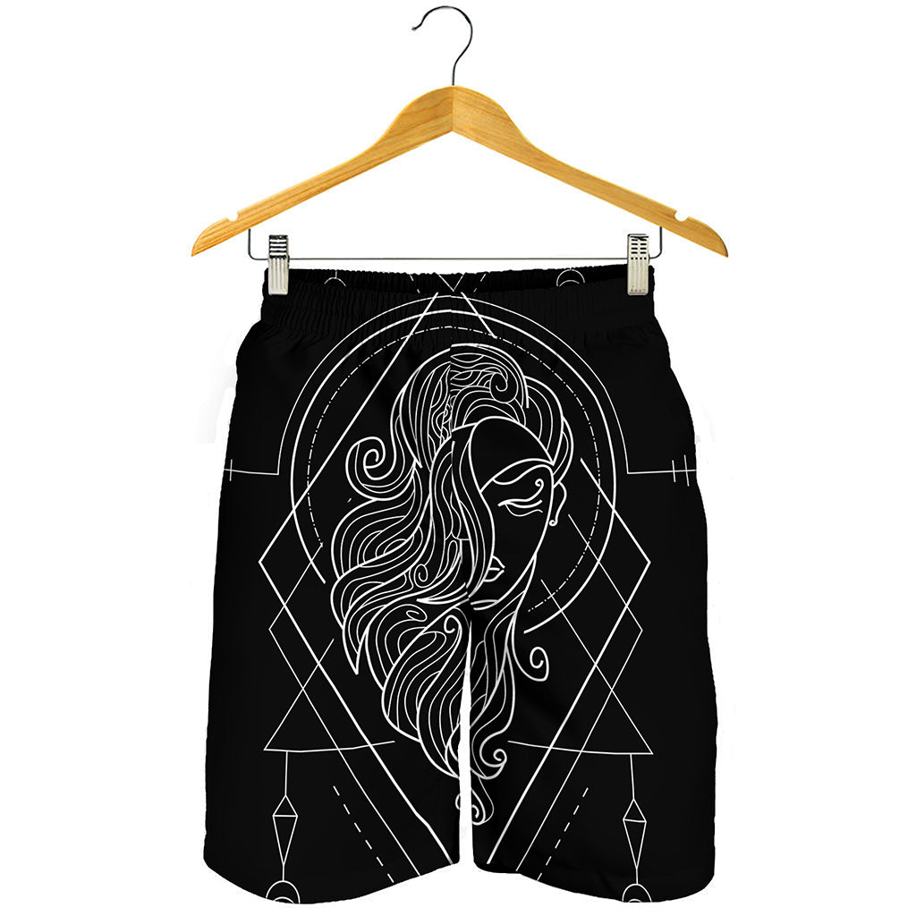 Black And White Virgo Sign Print Men's Shorts