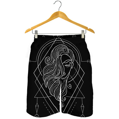 Black And White Virgo Sign Print Men's Shorts