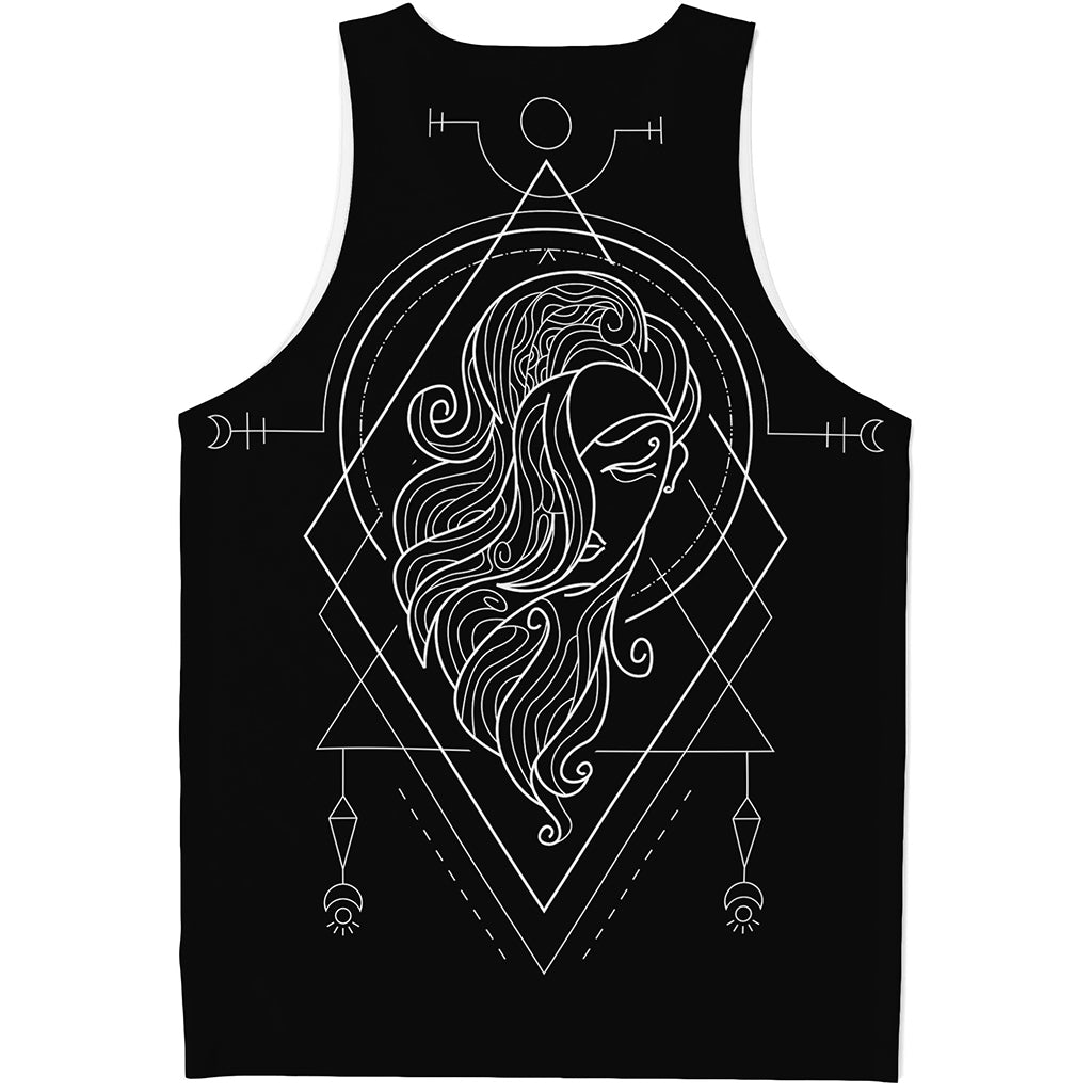 Black And White Virgo Sign Print Men's Tank Top