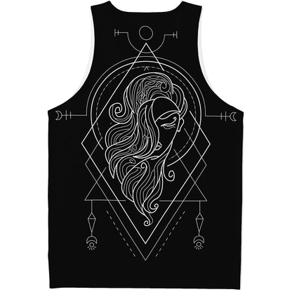Black And White Virgo Sign Print Men's Tank Top
