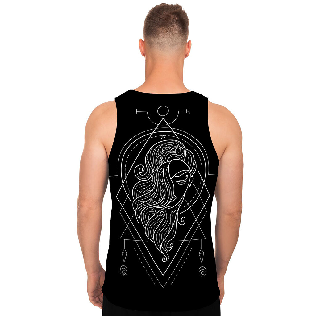 Black And White Virgo Sign Print Men's Tank Top
