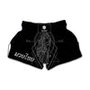 Black And White Virgo Sign Print Muay Thai Boxing Shorts