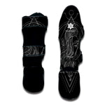 Black And White Virgo Sign Print Muay Thai Shin Guard