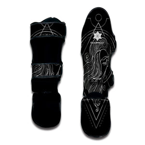 Black And White Virgo Sign Print Muay Thai Shin Guard