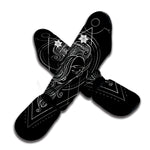 Black And White Virgo Sign Print Muay Thai Shin Guard