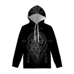 Black And White Virgo Sign Print Pullover Hoodie