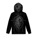 Black And White Virgo Sign Print Pullover Hoodie