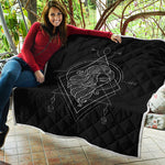 Black And White Virgo Sign Print Quilt