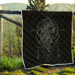 Black And White Virgo Sign Print Quilt