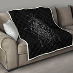 Black And White Virgo Sign Print Quilt
