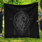 Black And White Virgo Sign Print Quilt