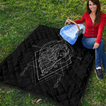 Black And White Virgo Sign Print Quilt
