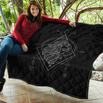 Black And White Virgo Sign Print Quilt