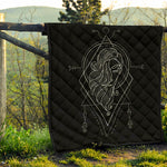 Black And White Virgo Sign Print Quilt