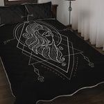 Black And White Virgo Sign Print Quilt Bed Set