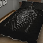 Black And White Virgo Sign Print Quilt Bed Set