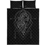 Black And White Virgo Sign Print Quilt Bed Set
