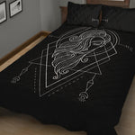 Black And White Virgo Sign Print Quilt Bed Set