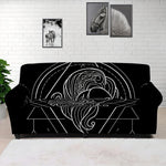 Black And White Virgo Sign Print Sofa Cover