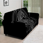 Black And White Virgo Sign Print Sofa Cover