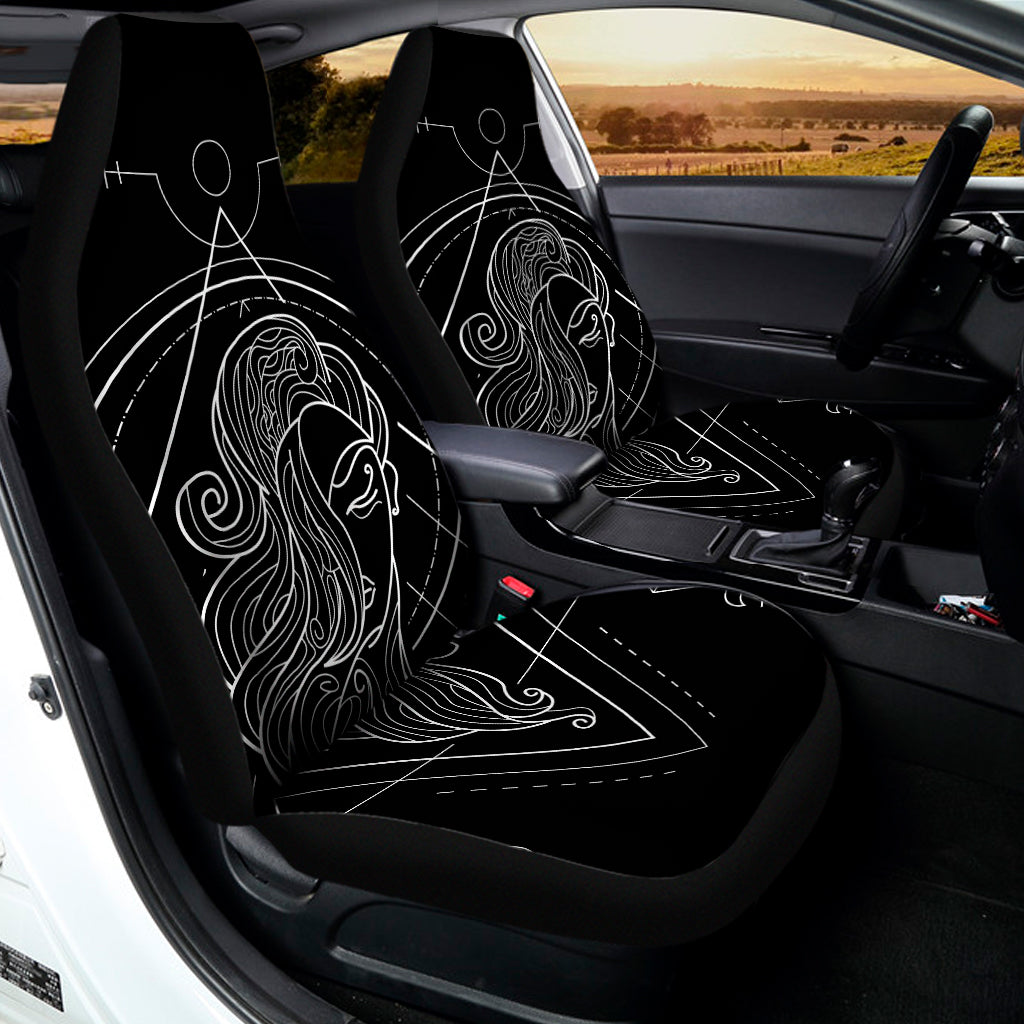 Black And White Virgo Sign Print Universal Fit Car Seat Covers