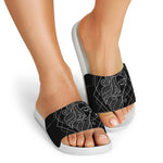 Black And White Virgo Sign Print White Slide Sandals