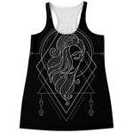Black And White Virgo Sign Print Women's Racerback Tank Top