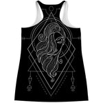 Black And White Virgo Sign Print Women's Racerback Tank Top