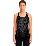 Black And White Virgo Sign Print Women's Racerback Tank Top