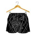 Black And White Virgo Sign Print Women's Shorts