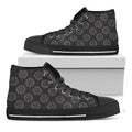 Black And White Volleyball Pattern Print Black High Top Sneakers