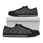 Black And White Volleyball Pattern Print Black Low Top Shoes