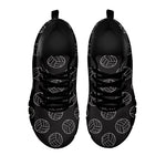 Black And White Volleyball Pattern Print Black Sneakers