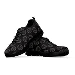 Black And White Volleyball Pattern Print Black Sneakers