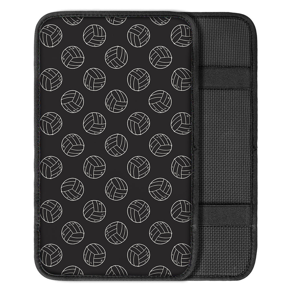 Black And White Volleyball Pattern Print Car Center Console Cover
