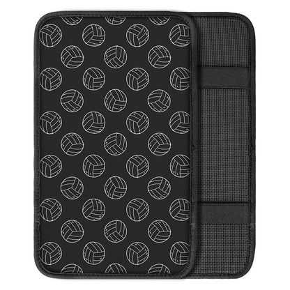 Black And White Volleyball Pattern Print Car Center Console Cover