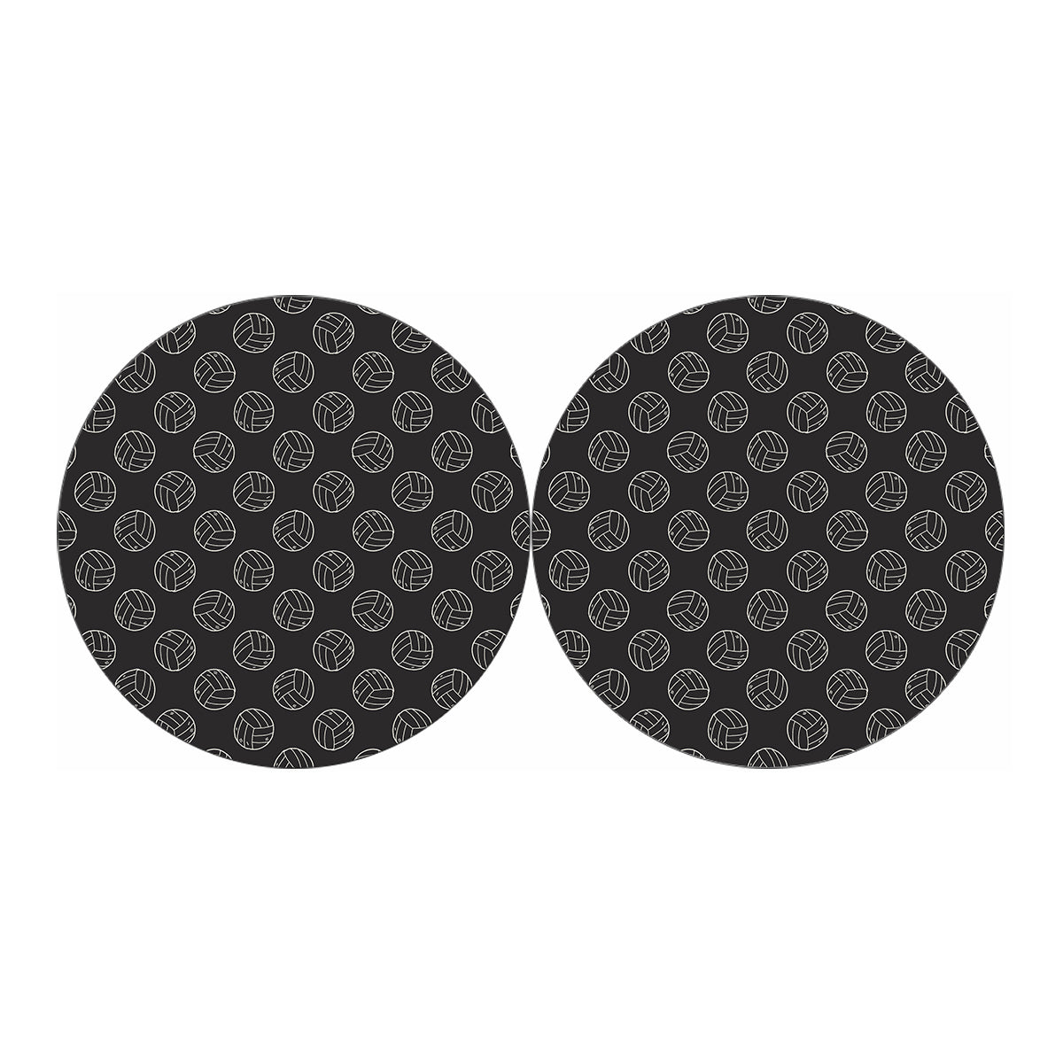 Black And White Volleyball Pattern Print Car Coasters