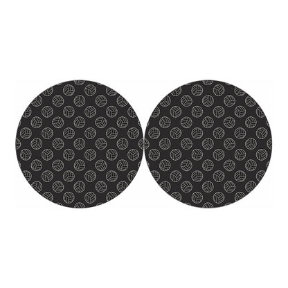 Black And White Volleyball Pattern Print Car Coasters
