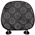 Black And White Volleyball Pattern Print Car Headrest Covers